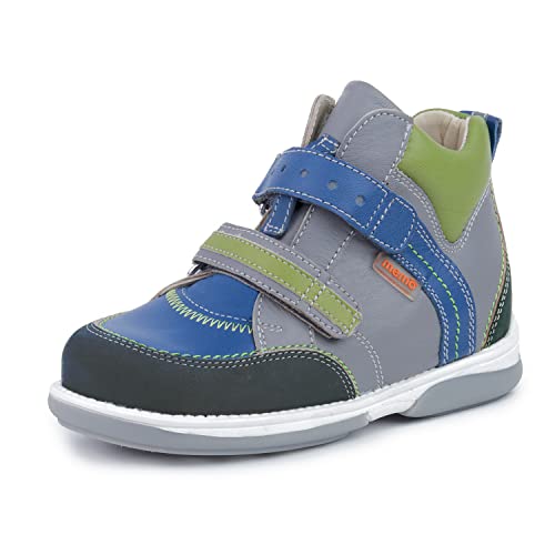 Memo Polo Ankle Support Children's Corrective Orthopedic Sneaker, Grey/Blue/Green, 25 (9 M Us Toddler) #TOP2