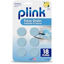 Plink Fizzy Drain Cleaner and Freshener, Prevents Drain Clogs and Buildup, Removes Odors from Bathroom and Kitchen Sinks, Septic-Friendly, Made in the USA, Lemon Scent, 18 Tablets