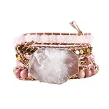 YGLINE Chakra Handmade Leather Wrap Bracelet Imperial Jasper Wrap Adjustable Bead Bracelet