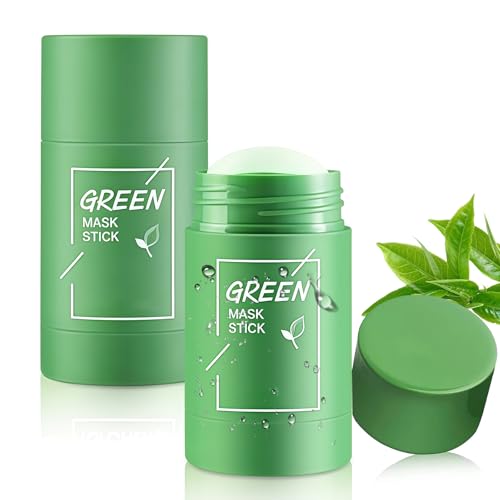 2 Pièces Green Mask Stick au Thé Vert – Masque Visage Purifiant, Nettoyage Profond des Pores,...