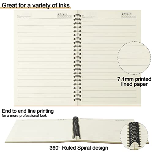Epakh 22 Packs A5 Spiral Notebook Hard Cover Spiral Journal, Wide Ruled Pages, 50 Sheets 100 Pages, 8.3 X 5.5 Inches, Brown (Lined Style) #TOP3
