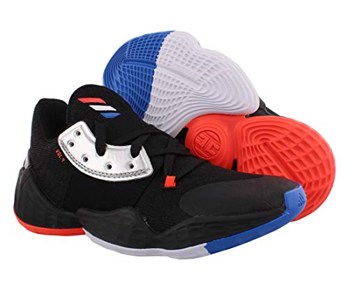 adidas Harden Vol. 4 Boys Shoes Size 3.5, Color: Core Black/Silver Metallic/Bright Blue2