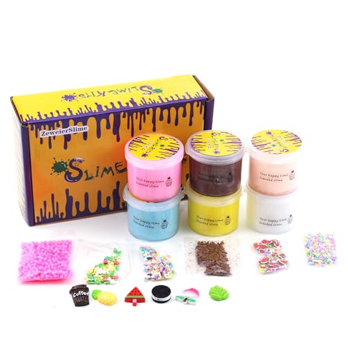 6 Pack Cloud Slime Kit,Birthday Gifts for Kids,Party Favor for Girls & Boys,Non-Sticky,Super Soft Sludge Toy - Thumbnail 2