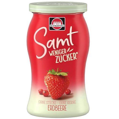 Schwartau Samt Weniger Zucker Erdbeere zuckerreduzierter Fruchtaufstrich, 255g