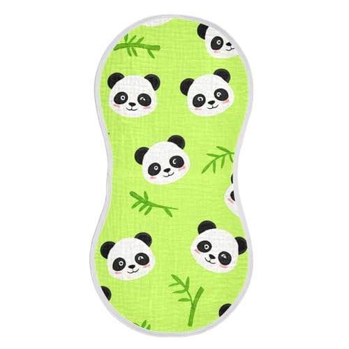 2 Pack Baby Burp Cloths, Soft Absorbent Burping Cloths for Babies, Cotton Milk Spit Up Rags, Large Size for Newborns, Baby Boys and Girls (Cute Panda Pattern)2