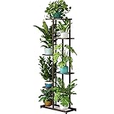 LINZINAR Plant Stand Metal 6 Tier 7 Potted Multiple Flower Pot Holder Shelf Indoor Outdoor Planter D