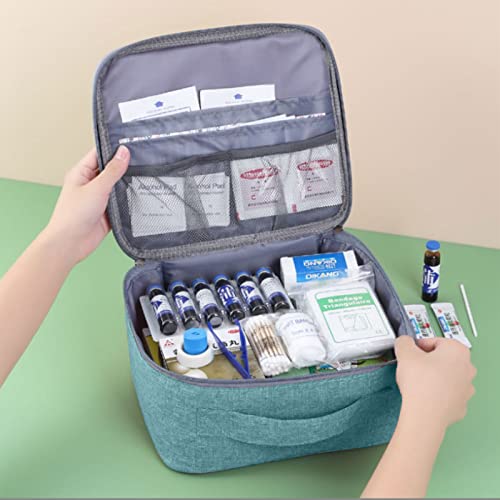 Seasboes 2stk Medikament Tasche, Große Kapazität Notfalltasche, Medikamententasche Leer Erste Hilfe Tasche, wasserdichte Medizin Aufbewahrungstasche für Zuhause Reisen Büro (Gross+Klein, Grün)