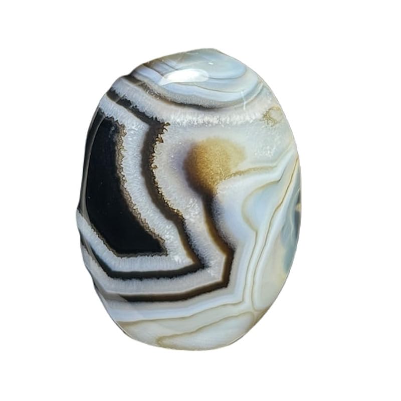 Agate noire naturelle ovale pour la fabrication de bijoux de luxe DIY