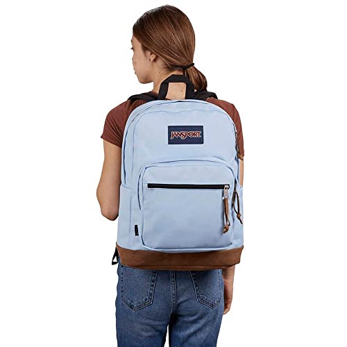 Jansport Right Pack Backpack - Travel, Work, Or Laptop Bookbag With Leather Bottom, Hydrangea #TOP3