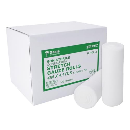 Oasis Stretch Gauze Rolls, 4 in x 4.1 Yards, Latex Free, Conforming Non-Sterile Gauze, 12/Pack miniatura 1