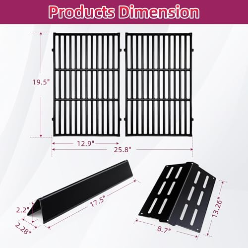 Grill Flavorizer Bars & Cooking Grids for Weber Genesis 300 Series (2011-2016) - E310 E320 E330 S310 S330 EP310 EP320 EP330 With Front Control Grills, Replacement For Weber Genesis Grill Parts by Votenli - Image 2