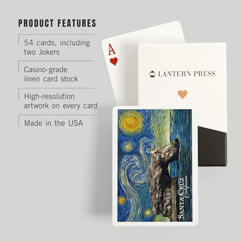 Lantern Press Santa Cruz Naipes Póker 52 Cartas miniatura 3