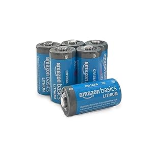 Amazon Basics 6-Pack CR123A Lithium Batteries, 3 Volt, Up to 10-Year Shelf Life