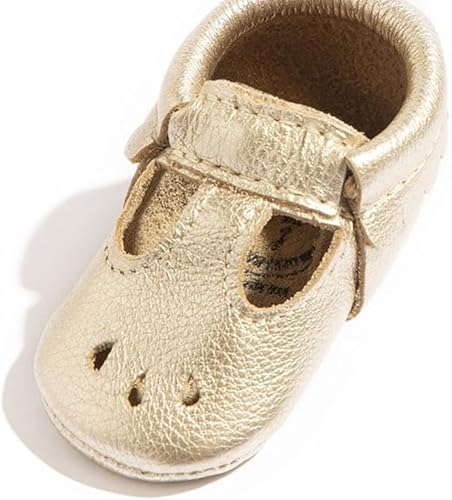 Image of Freshly Picked Soft Sole Mary Jane Moccs, Platinum Size 1
