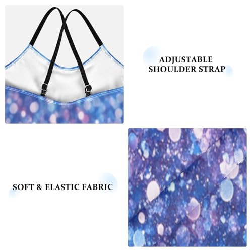 Pigsaly Girls One Piece Swimsuits Light Purple Blue Gradient Flashing Glitter Kids Cross Back Swimwear Sport Bathing Suit 3T3