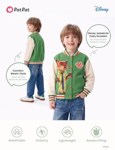 Image of Disney Marvel Bomber Jacket Spider Man Toy Story Cars Varsity Cardigan2-13Y | Officially Licensed Snap Button Coat,Fall Star Wars Graphic Cloth Top,Hulk Venom Stitch Mickey Lightning Mcqueen Kids Apparel