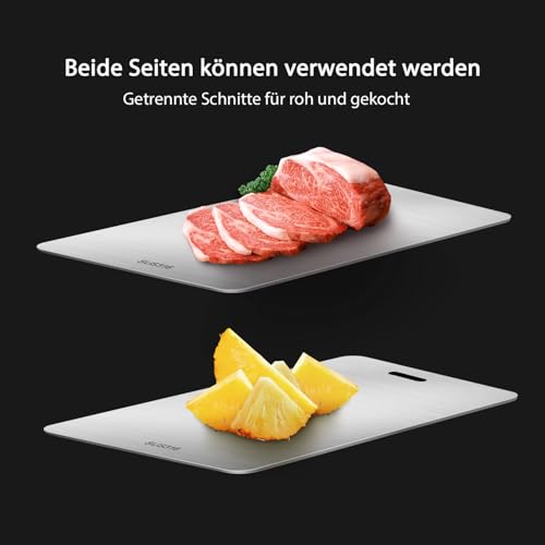 Titan Schneidebrett, Titanium Schneidebrett, schneidebrett Edelstahl, Titanium Cutting Board, Stainless Steel Cutting Board (34 * 22.9cm)
