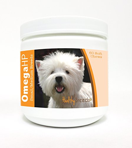Image of Healthy Breeds West Highland White Terrier Omega HP Fatty Acid Skin and Coat Support Soft Chews 60 Count
