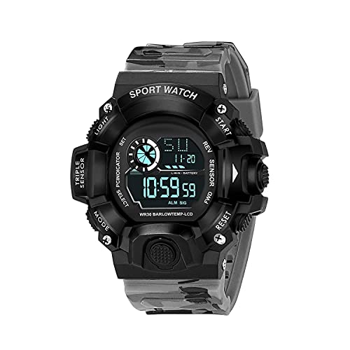 Image of Acnos Digital Sports Watch - Rugged Outdoor Multi-Function Countdown Timer & Alarm (WR30 Water-Resistant)
