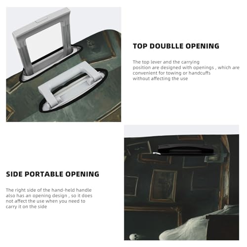Ghostly Figure Sitting At An Old Desk Elastic Travel Luggage Covers Dustproof Scratch-Resistant Suitcase Protector Fit 22-24 Inch3
