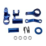 RC Crawlers Toys For Traxxas For Slash For Rustler Stamped For Hoss 4X4 For VXL 1/10 　RC Metal 6845X 　Steering Bellcranks And Drag Link Servo Saver Set(Blue)