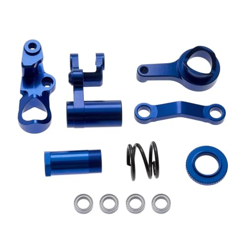 RC Crawlers Toys For Traxxas For Slash For Rustler Stamped For Hoss 4X4 For VXL 1/10 　RC Metal 6845X 　Steering Bellcranks And Drag Link Servo Saver Set(Blue)