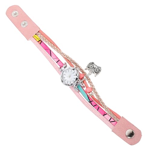 DEARMAMY 1 Pc Reloj Pulsera Relojes Mujer Relojes de Mujer Watch niña Pulsera Reloj Relojes de Moda para Mujer Reloj de Pulsera para niñas Reloj de Pulsera con Borla Acero Inoxidable Rosa