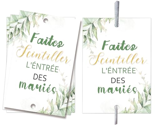 MKISHINE 120pcs Étiquettes pour cierges Magique - Mariage - Ouverture de Bal - Entrée des Mariés Cadeau pour Invités,Decoration Mariage,Étiquettes Mariage