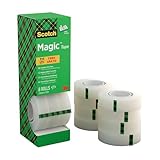 Scotch Magic Ruban Adhésif Invisible - 8 Rouleaux - 19mm x 33m - Ruban Adhésif à Usage Général pour la Réparation, l'Etiquetage et la Fermeture de Documents