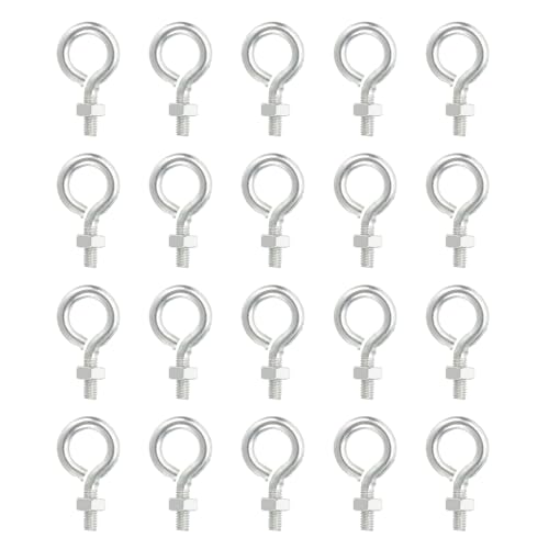 PATIKIL Bulloni Ad Occhio M3x8mm Con Dadi 20 Pezzi Bulloni Ad Occhio A Spalla Oscillante Per Filettati In Acciaio Al Carbonio Per Cavi Fili Luci Appese