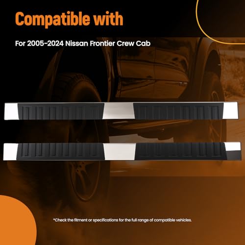 Estribos laterales Nissan Frontier 2005-2024 acero inox miniatura 2