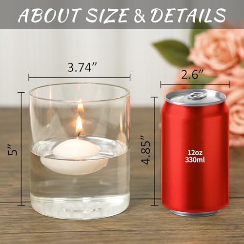 image for SUPMIND 12Pcs Glass Cylinder Vase for Centerpieces 5 Inch Clear Flower