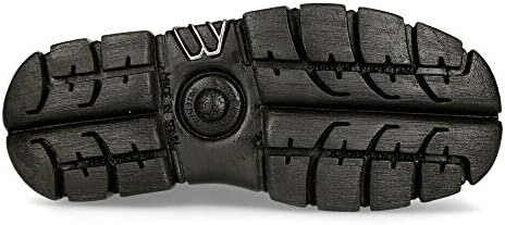 New Rock M-NEWMILI083-S21 TOWER COMBAT BOOTS Black Leather Platform Biker Shoes 45 | Image 6