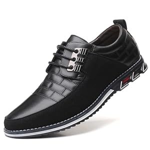 Mens Dress Shoes Casual Business Oxford Derby Orthopedic Leather Shoes Simple Lace-up Walk Loafers Flats Shoes for Men