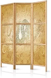 murando Room divider Kanagawa 135x171cm / 54"x68" 3 panels - Single-Sided- non woven fabric German quality room divider wood pattern design hand made Home office Japan p-B-0025-z-b