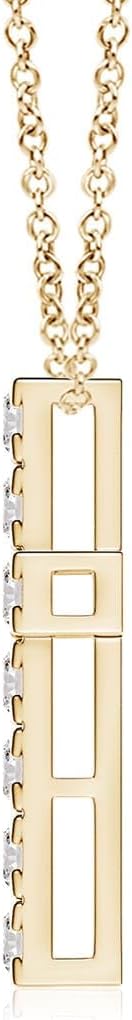 Angara Flat Diamond Cross Necklace in 14K Solid Gold/Platinum | Natural Prong-Set Diamond Pendant for Women | April Birthday, Anniversary Jewelry Gift - Image 2