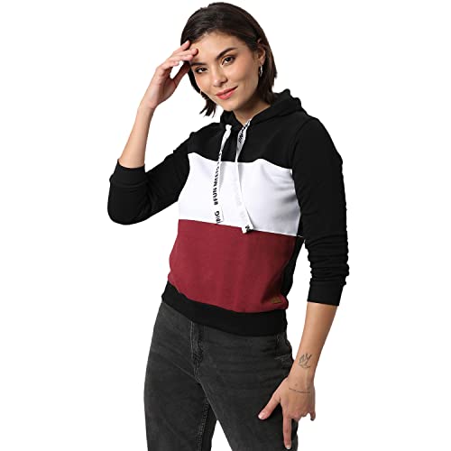 Image of Campus Sutra Women's Cotton High Neck Sweatshirt
