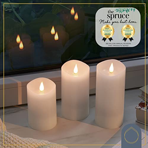 image for Simply Collected Flickering Flameless Candles Battery Operated with Ti