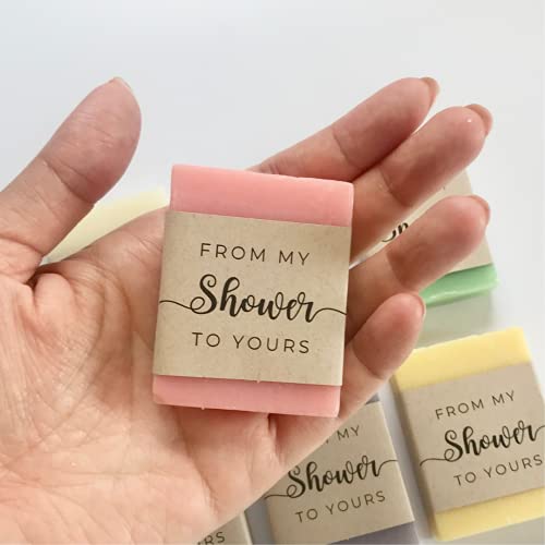 From My Shower to Yours, Mini Soap Favors for Baby or Bridal Party, 24 pack, Vegan Natural (Pink Grapefruit)