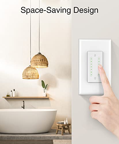 Ghome Smart Dual Dimmer Switch Works With Alexa Google Home, Space Saving, 2.4Ghz Wi-Fi Switch For Dimmable Led Cfl Inc Light Bulbs, Neutral Wire Required, Single-Pole (2 Pack) #TOP1