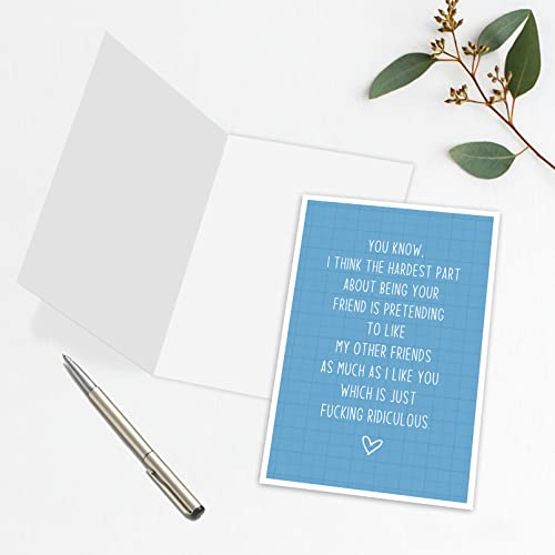 Sarcastic Friendship Card For Bestie, Funny Best Friend Greeting Card, Hardest Part About Being Your Friend #TOP4