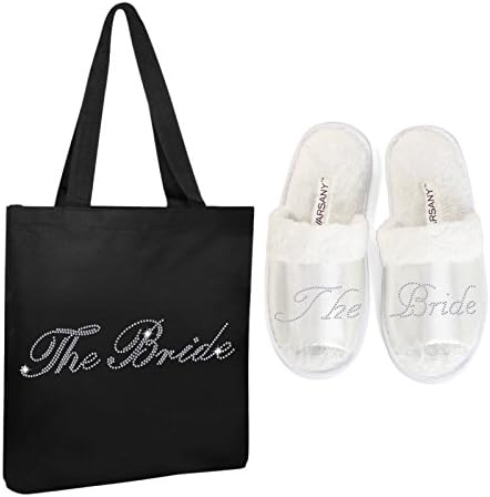 Varsany Luxury Crystal Bride Tote bag wedding party gift bag Cotton