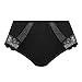 Elomi Womens Roxanne Sexy Sheer Vinyl-Look Cheeky Brief Boy Short Panties, Black, Medium US