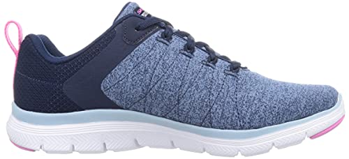 Image of Skechers Women's, Flex Appeal 4.0 Sneaker - Wide Width Navy 8 W