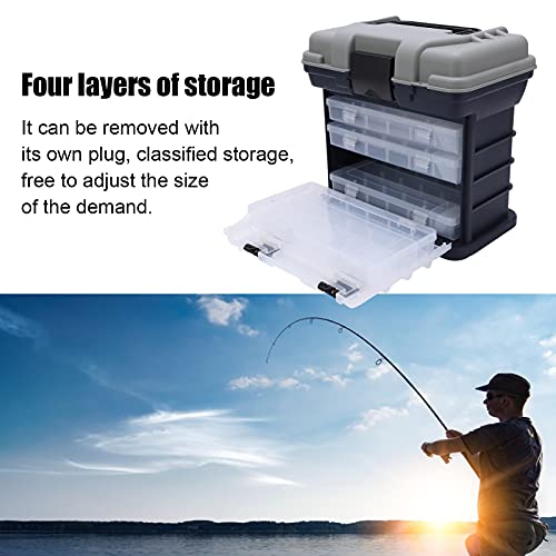 Boîte de matériel de pêche à 4 couches grand format étui plastique outils