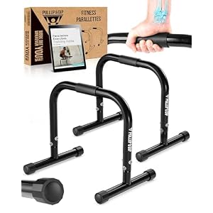 PULLUP & DIP Fitness Parallettes, Medium Opdruksteunen Voor Calisthenics & Gymnastiek, Handstandgrepen Met Extra Brede Handvatten & Geen Gewiebel