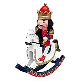  Deko-Geschenke-Shop Nußknacker Nussknacker König Holz Reiterlein 30 cm groß mit Kunsthaar 30262