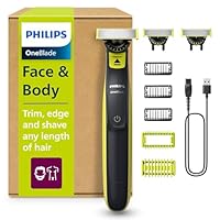 Philips OneBlade 360 Autentico Regolabarba Elettrico per Viso e Corpo, Rasoio e Spazzola, 3x...