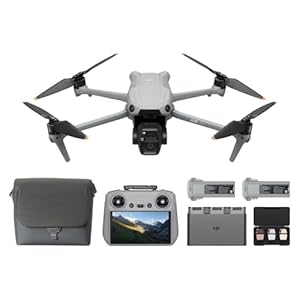 DJI Air 3S Fly More Combo (RC 2 Fernsteuerung mit Bildschirm), Drohne mit 1″ CMOS Weitwinkel- & mittlerer Telekamera für Erwachsene, 4K/60fps, omnidirektionale Erkennung & 3 Akkus für längere Flugzeit