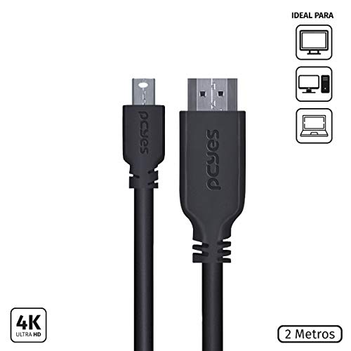 CABO MINI DISPLAYPORT MACHO PARA HDMI 2.0 MACHO 2 METROS – PMDPH4K-2 - PCYES
